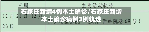 石家庄新增4例本土确诊/石家庄新增本土确诊病例3例轨迹