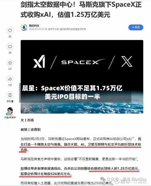 晨星:SpaceX价值不足其1.75万亿美元IPO目标的一半-第3张图片