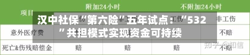 汉中社保“第六险	”五年试点：“532”共担模式实现资金可持续-第3张图片